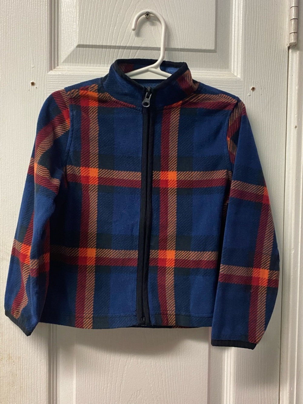 OshKosh B'gosh Navy Plaid Zip Fleece Jacket